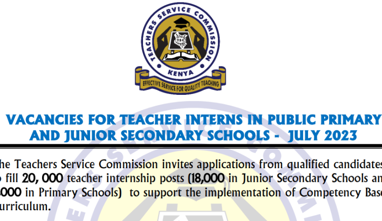 Advertisement:TSC Recruitment JSS and P1, 18k JSS get informed